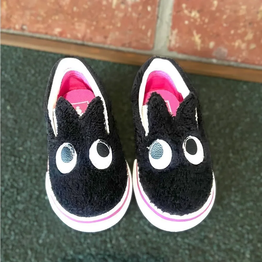 VANS Slip On Infant Baby Toddler Friend Party Furry Black Shoes size 5